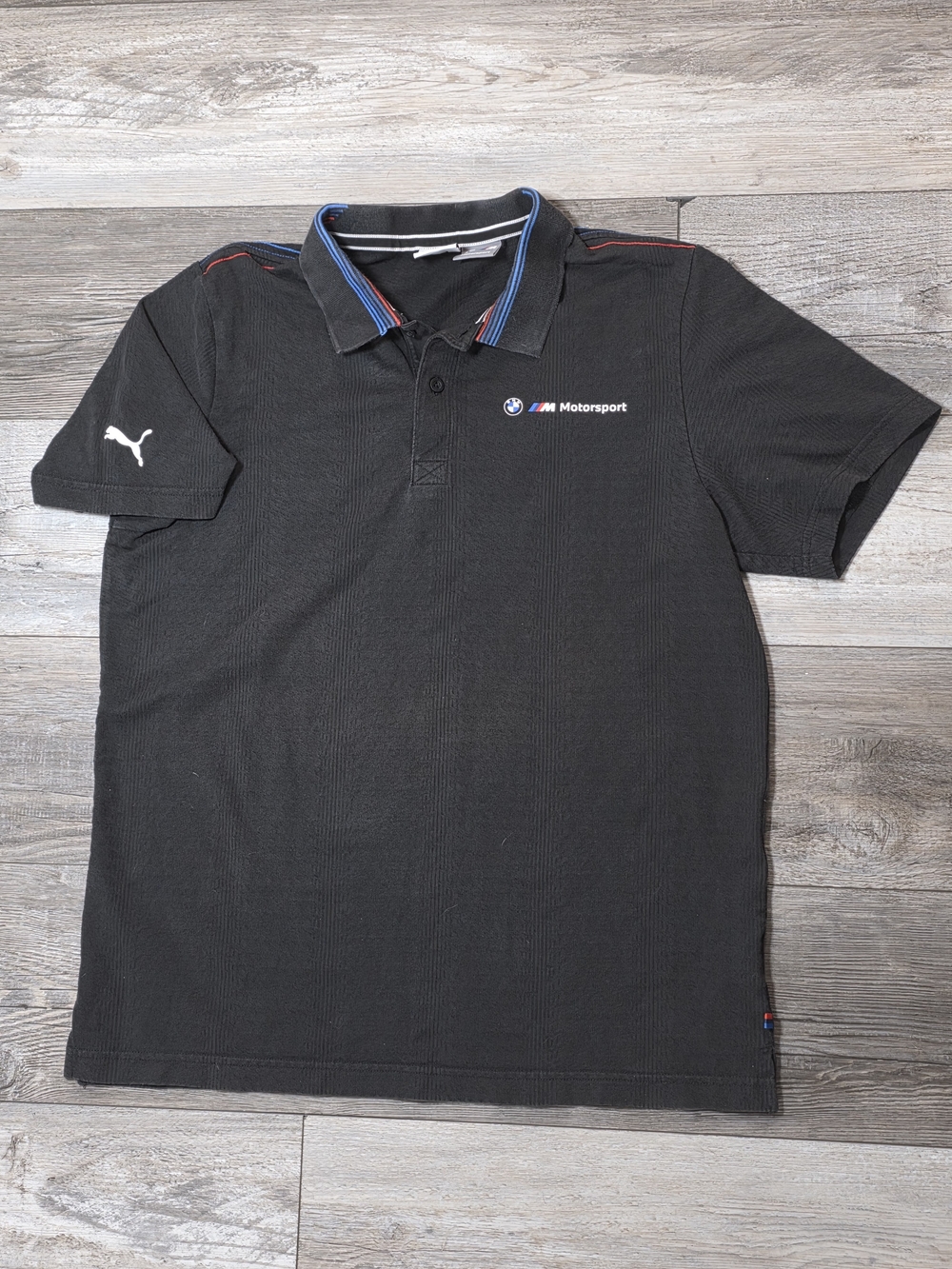 Puma x BMW Motorsports Men's Jacquard Polo Short Sleeve Shirt Sz Md *READ